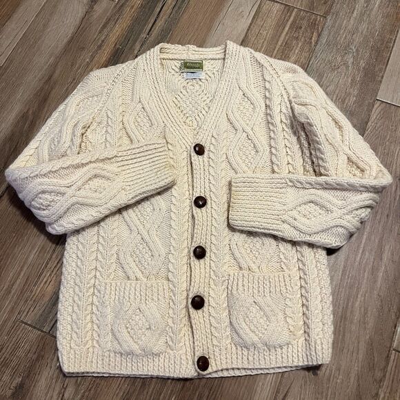 Kennedy of Ardara Vintage 100% Wool Sweater Button Down Republic of Ireland Lg - Picture 3 of 8